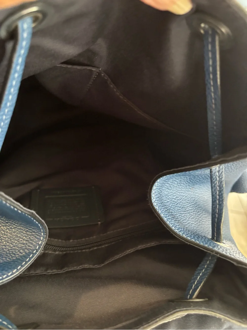 Coach Blue Pebbled Leather Men's Backpack
